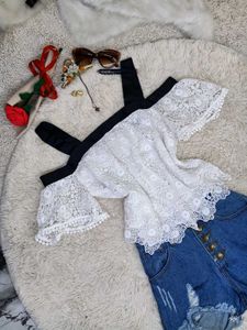 Lace Cold Shoulder Top