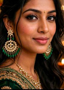 kundan Green Jhumka