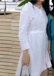 Striped Button-Down Pink Dress