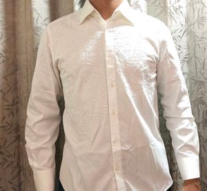 Gabbana Men's White Textured Shirt