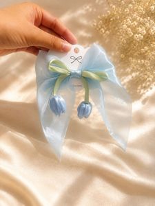 Cute Blue Bow Hair Clip