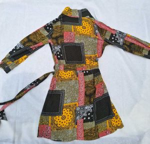 Boho Patchwork Wrap Dress