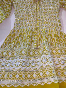 Sequin Chikankari Square Neck Top
