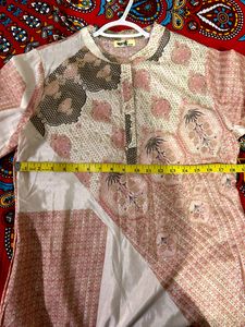 Printed Glitter Beautiful silk Kurta