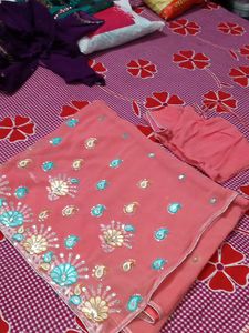 Elegant Pink Saree with blouse