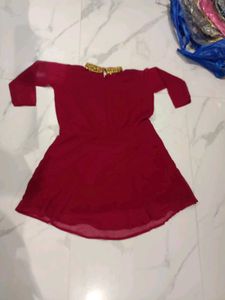 Maroon Kurta Set with Palazzo &amp; Dupatta 3pc xxl