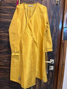 Premium Yellow A line designer Kurta/Bagalbandi
