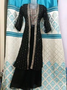 Elegant Black Kurta Set with Embellishments