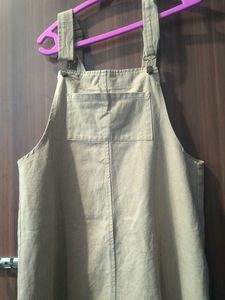 Khaki Pinafore Dress