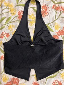 Sparkly Halter Neck Crop Top
