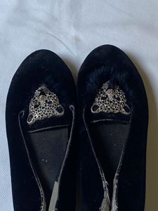 Black Velvet Slippers