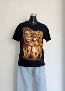 Lion family graphic oversized  T-Shirt