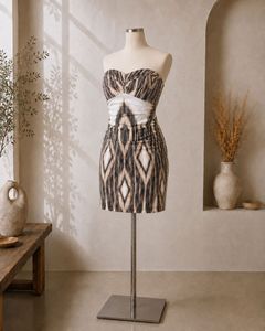 🤎Strapless Printed Bodycon Mini Dress 🤎
