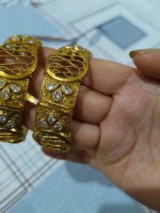 Exquisite Gold-Plated Kada Bangles