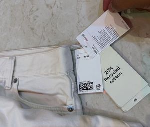 H&amp;M Cream Wide Leg Jeans