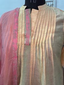 Elegant Yellow &amp; Pink Kurta Set
