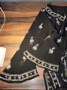 Elegant Chikankari Black Kurti