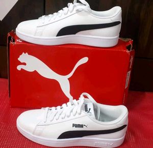Puma White &amp; Black Sneakers