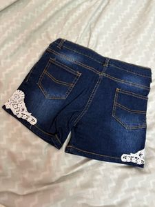 Denim Lace Shorts