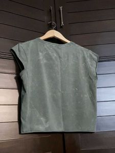 Ginger Wash Green Santa Clara Graphic Crop T-Shirt