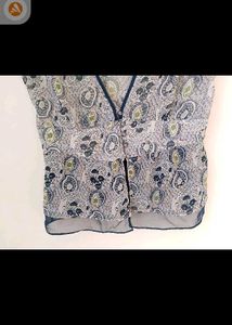 Sheer Paisley Print Sleeveless Top