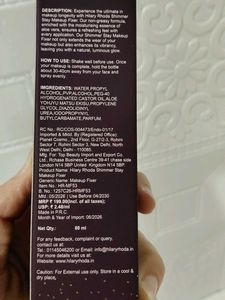 Hilary Rhoda Shimmer Stay Makeup Fixer
