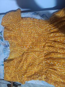 Yellow Printed Kurta