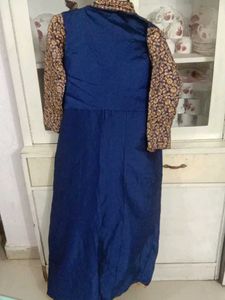 Royal Blue Embroidered Kurta and skirt Set