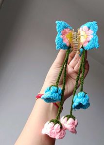 Crochet Flower Claw Clip