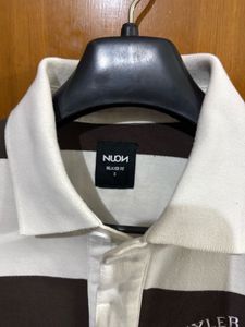 Nuon Westside Brown Striped Polo Sweatshirt