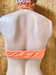 Coral Halter Neck Bikini Top