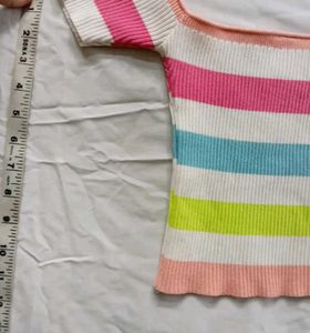 Striped Off-Shoulder Crop Top