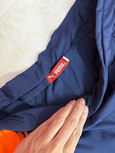 unisex Puma Track Pants - Navy &amp; Orange
