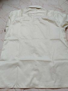 New Men's Light Yellow Short Sleeve Shirt