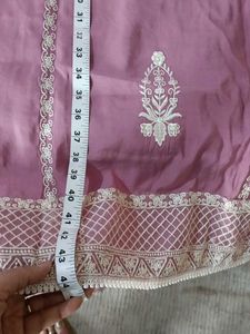 Embroidered pink Kurta Set with Dupatta