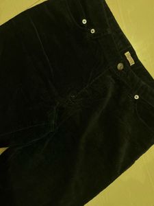 Black Flared Velvet Pants