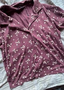 cute floral maroon top