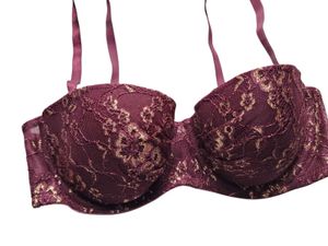 Burgundy Lace French Bra
