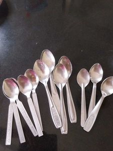 Set of 12 Stainless Steel Spoons