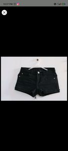 black denim shorts
