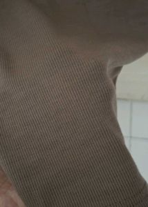 Basic Brown Ribbed Crop Tank Top