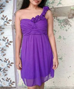 Chic Purple One-Shoulder Dress