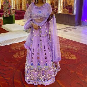 Lilac Mirrorwork Lehenga Set