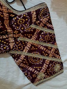 Designer Bandhani Silk Blouse