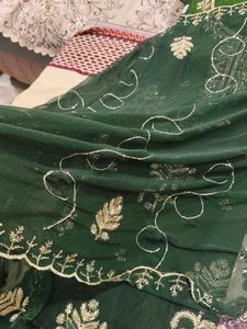 Elegant Green fandy silk suit heavy embrodered