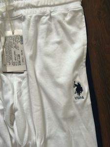 USPA White Track Pants L XL