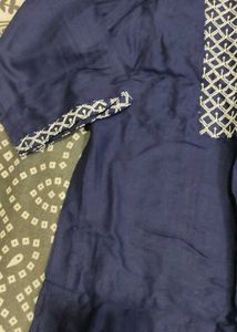 New Elegant Blue  Embroidered Kurta