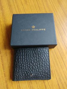 Louis Philippe Black Textured Wallet