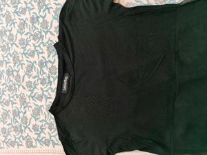 Chic Black Sheer Overlay Tunic Top