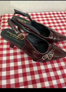 Elegant Burgundy Slingback Heels